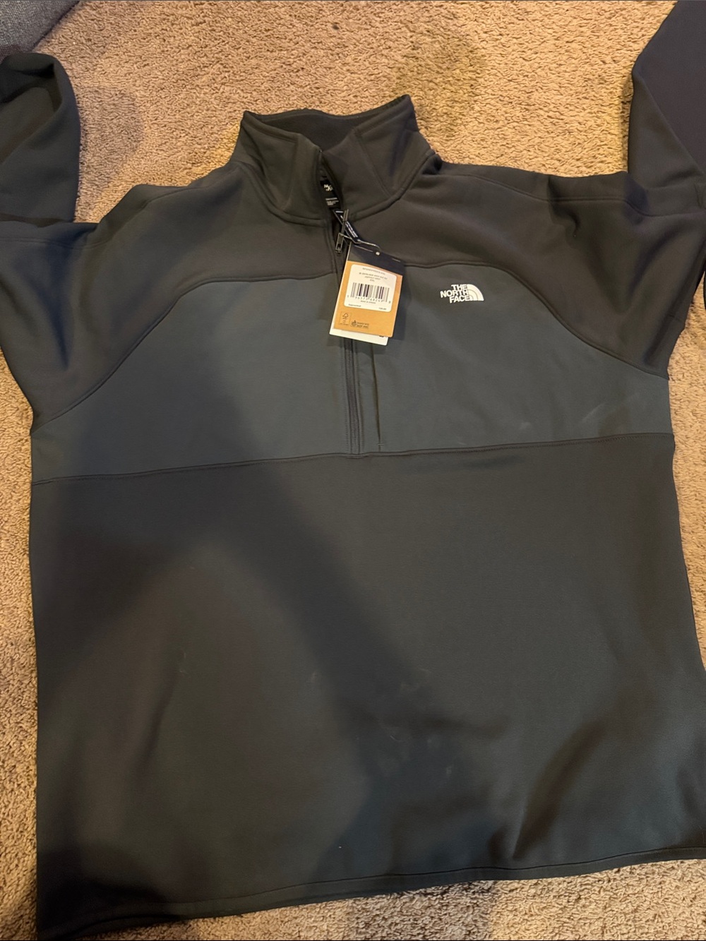 The North Face Men's Black and Dark Gray Half-Zip Performance Jacket